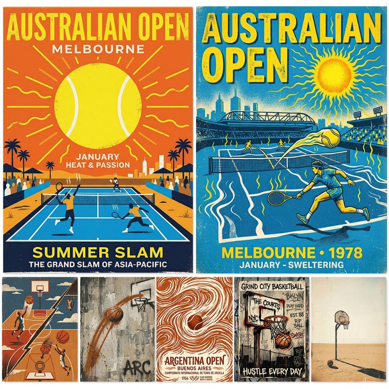 Vintage Tennis Basketball Wall - Badminton Quotes recension och pris