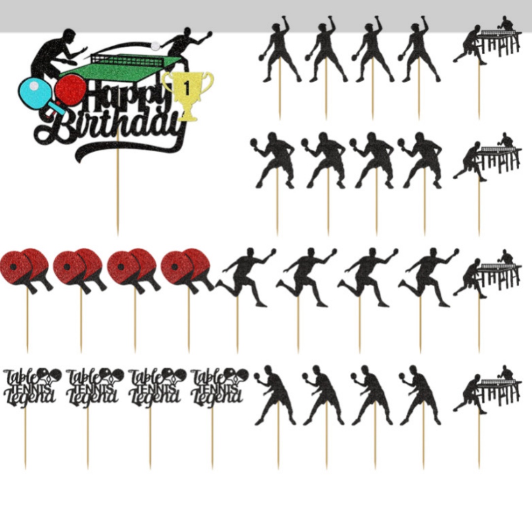 Ping Pong Cake Topper Happy Bi - Badminton Quotes recension och pris